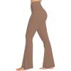 imageSunzel Flare Leggings for Women with Pockets Crossover Yoga Pants with Tummy Control High Waisted and Wide LegLight Brown