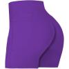 imageSunzel No Front Seam Biker Shorts for Women with Pockets Yoga Workout Gym Bike Shorts with Tummy ControlElectric Purple