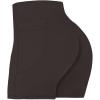 imageSunzel No Front Seam Biker Shorts for Women with Pockets Yoga Workout Gym Bike Shorts with Tummy ControlSeal Brown