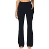 imageSunzel Sunzfly Womens Mini Flare Leggings with Pockets High Waisted Tummy Control Yoga Pants Bootcut Workout Gym CasualBlack