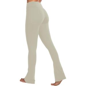 imageSunzel Butterflycra High Waist Mini Flared Leggings for Women Tummy Control Casual Flare Yoga Pants for Yoga Workout GymGrayish Green