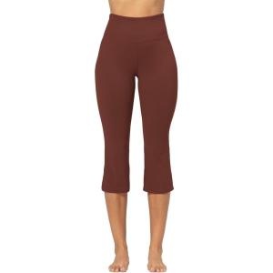 imageSunzel Butterflycra High Waist Mini Flared Leggings for Women Tummy Control Casual Flare Yoga Pants for Yoga Workout GymWine Red