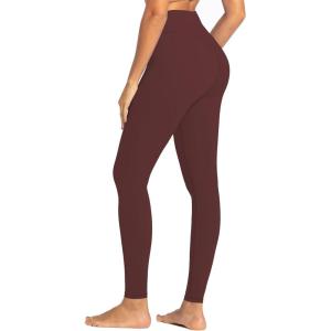 imageSunzel Nunaked Workout Leggings for Women Tummy Control Compression Workout Gym Yoga Pants No Front Seam ampamp High WaistWine Red