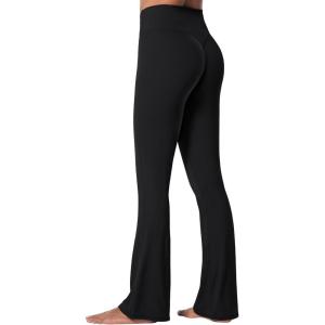 imageSunzel Sunzfly Invisible Butt Scrunch Flare Leggings for Women Mini Flared Yoga Pants with Tummy Control and High WaistBlack