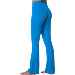 imageSunzel Sunzfly Invisible Butt Scrunch Flare Leggings for Women Mini Flared Yoga Pants with Tummy Control and High WaistClassic Blue