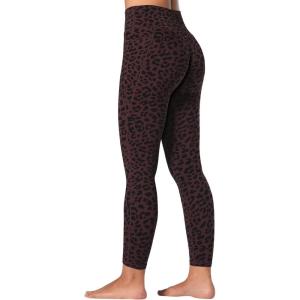 imageSunzfly Invisible Butt Scrunch Workout Leggings with Pockets for Women No Front Seam Gym Yoga Pants with Tummy ControlLeopard Chocolate Brown