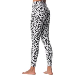 imageSunzfly Invisible Butt Scrunch Workout Leggings with Pockets for Women No Front Seam Gym Yoga Pants with Tummy ControlLeopard White