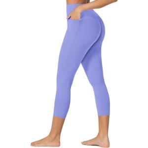 imageSunzfly Invisible Butt Scrunch Workout Leggings with Pockets for Women No Front Seam Gym Yoga Pants with Tummy ControlPeriwinkle