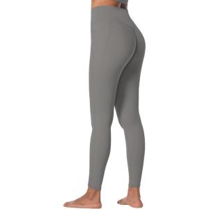 imageSunzfly Invisible Butt Scrunch Workout Leggings with Pockets for Women No Front Seam Gym Yoga Pants with Tummy ControlSmoke Gray