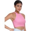 imageSunzel Ribbed Tank Tops for Women Halter High Neck Seamless Cute Crop Top Basics Sleeveless Workout Athletic Yoga Shirts2 Pack Sky Bluebubblegum Crop