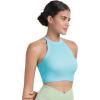 imageSunzel Ribbed Tank Tops for Women Halter High Neck Seamless Cute Crop Top Basics Sleeveless Workout Athletic Yoga Shirts2 Pack Sky Bluebubblegum Crop