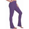 imageSunzel High Waist Mini Flared Leggings for Women Tummy Control Casual Flare Yoga Pants for Yoga Workout GymDeep Purple