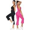 imageSunzel High Waist Mini Flared Leggings for Women Tummy Control Casual Flare Yoga Pants for Yoga Workout GymHot Pink