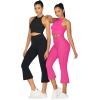 imageSunzel High Waist Mini Flared Leggings for Women Tummy Control Casual Flare Yoga Pants for Yoga Workout GymHot Pink