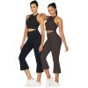 imageSunzel High Waist Mini Flared Leggings for Women Tummy Control Casual Flare Yoga Pants for Yoga Workout GymSeal Brown