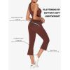 imageSunzel High Waist Mini Flared Leggings for Women Tummy Control Casual Flare Yoga Pants for Yoga Workout GymWine Red