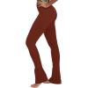 imageSunzel High Waist Mini Flared Leggings for Women Tummy Control Casual Flare Yoga Pants for Yoga Workout GymWine Red