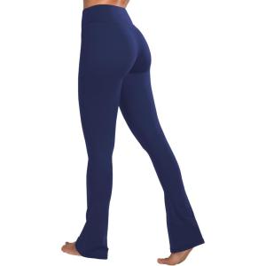 imageSunzel High Waist Mini Flared Leggings for Women Tummy Control Casual Flare Yoga Pants for Yoga Workout GymBaritone Blue