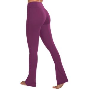 imageSunzel High Waist Mini Flared Leggings for Women Tummy Control Casual Flare Yoga Pants for Yoga Workout GymCherry Red