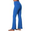 imageSunzel Flare Leggings for Women with Pockets Crossover Yoga Pants with Tummy Control High Waisted and Wide LegClassic Blue
