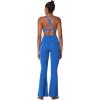 imageSunzel Flare Leggings for Women with Pockets Crossover Yoga Pants with Tummy Control High Waisted and Wide LegClassic Blue