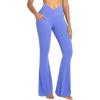 imageSunzel Flare Leggings for Women with Pockets Crossover Yoga Pants with Tummy Control High Waisted and Wide Leg 30quot Periwinkle Small