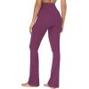 imageSunzel High Waisted Mini Flare Leggings for Women Workout Bootcut Flared Yoga Pants with Tummy Control for Casual GymCherry Red