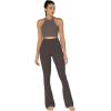 imageSunzel High Waisted Mini Flare Leggings for Women Workout Bootcut Flared Yoga Pants with Tummy Control for Casual GymSeal Brown
