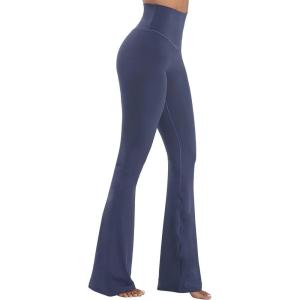 imageSunzel High Waisted Mini Flare Leggings for Women Workout Bootcut Flared Yoga Pants with Tummy Control for Casual GymAsh Blue