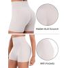 imageSunzel Hidden Butt Lifting Scrunch 4 Inch Biker Shorts with Pocket Women No Front Seam High Waist Tummy Control Yoga ShortsBeige