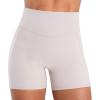 imageSunzel Hidden Butt Lifting Scrunch 4 Inch Biker Shorts with Pocket Women No Front Seam High Waist Tummy Control Yoga ShortsBeige