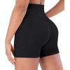 imageSunzel Hidden Butt Lifting Scrunch 4 Inch Biker Shorts with Pocket Women No Front Seam High Waist Tummy Control Yoga ShortsBlack