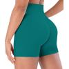 imageSunzel Hidden Butt Lifting Scrunch 4 Inch Biker Shorts with Pocket Women No Front Seam High Waist Tummy Control Yoga ShortsDeep Lagoon