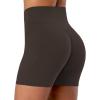 imageSunzel Hidden Butt Lifting Scrunch Biker Shorts Women with Pockets Crossover High Waist Yoga Gym Workout Tummy Control ShortsSeal Brown