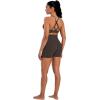 imageSunzel Hidden Butt Lifting Scrunch Biker Shorts Women with Pockets Crossover High Waist Yoga Gym Workout Tummy Control ShortsSeal Brown