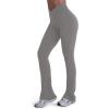 imageSunzel No Front Seam Crossover Flare Leggings for Women Hidden Butt Lifting Scrunch Tummy Control Mini Flared Yoga PantsCharcoal Gray