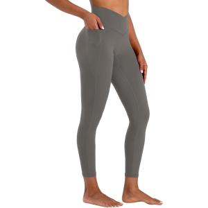 imageSunzel Butt Lifting Scrunch Leggings for Women with Pockets No Front Seam Crossover Workout Booty Yoga Pants Tummy ControlCharcoal Gray