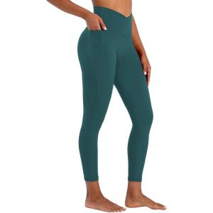 imageSunzel Butt Lifting Scrunch Leggings for Women with Pockets No Front Seam Crossover Workout Booty Yoga Pants Tummy ControlForest Green