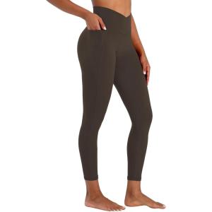 imageSunzel Butt Lifting Scrunch Leggings for Women with Pockets No Front Seam Crossover Workout Booty Yoga Pants Tummy ControlSeal Brown