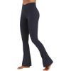 imageSunzel Hidden Butt Lifting Scrunch Flare Leggings for Women with Pockets No Front Seam Tummy Control Mini Flared Yoga PantsAsh Blue