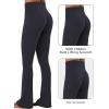 imageSunzel Hidden Butt Lifting Scrunch Flare Leggings for Women with Pockets No Front Seam Tummy Control Mini Flared Yoga PantsAsh Blue