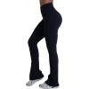 imageSunzel Hidden Butt Lifting Scrunch Flare Leggings for Women with Pockets No Front Seam Tummy Control Mini Flared Yoga PantsBlack