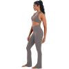 imageSunzel Hidden Butt Lifting Scrunch Flare Leggings for Women with Pockets No Front Seam Tummy Control Mini Flared Yoga PantsCharcoal Gray