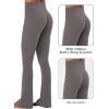 imageSunzel Hidden Butt Lifting Scrunch Flare Leggings for Women with Pockets No Front Seam Tummy Control Mini Flared Yoga PantsCharcoal Gray