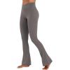 imageSunzel Hidden Butt Lifting Scrunch Flare Leggings for Women with Pockets No Front Seam Tummy Control Mini Flared Yoga PantsCharcoal Gray