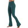 imageSunzel Hidden Butt Lifting Scrunch Flare Leggings for Women with Pockets No Front Seam Tummy Control Mini Flared Yoga PantsForest Green