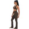 imageSunzel Hidden Butt Lifting Scrunch Flare Leggings for Women with Pockets No Front Seam Tummy Control Mini Flared Yoga PantsSeal Brown