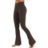 imageSunzel Hidden Butt Lifting Scrunch Flare Leggings for Women with Pockets No Front Seam Tummy Control Mini Flared Yoga PantsSeal Brown
