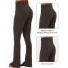 imageSunzel Hidden Butt Lifting Scrunch Flare Leggings for Women with Pockets No Front Seam Tummy Control Mini Flared Yoga PantsSeal Brown