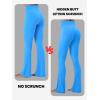 imageSunzel No Front Seam Crossover Flare Leggings for Women Hidden Butt Lifting Scrunch Tummy Control Mini Flared Yoga PantsAsh Blue
